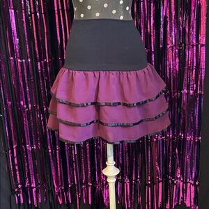 Purple and Black Tiered Mini Skirt